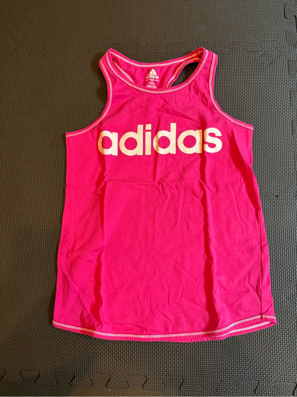 adidas Hot Pink Racerback Tank with White Logo